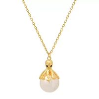 Sterling Silver Octopus Pearl Pendant Necklace