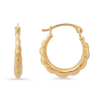 10k Yellow Gold 15mm Cloud Huggy Hoop Earrings