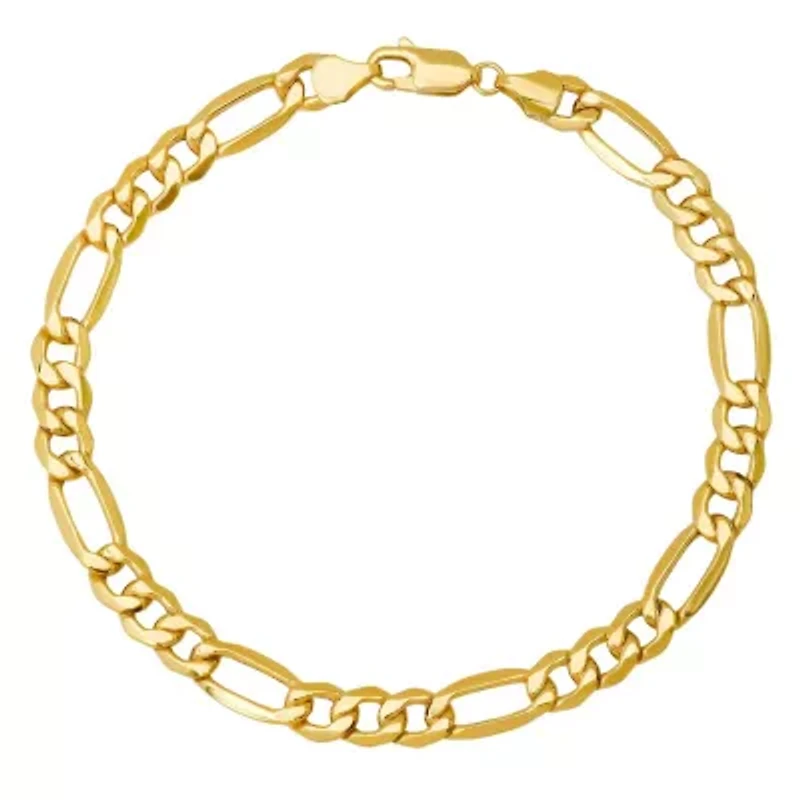 Mens 14k Gold Thick Figaro Chain Bracelet