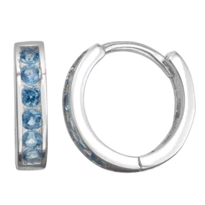 Lab Created Sterling Silver Cz Huggie Earrings