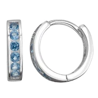 Lab Created Sterling Silver Cz Huggie Earrings