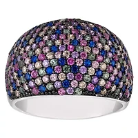 Lab Created Sterling Silver Multi-Color Cz Ring