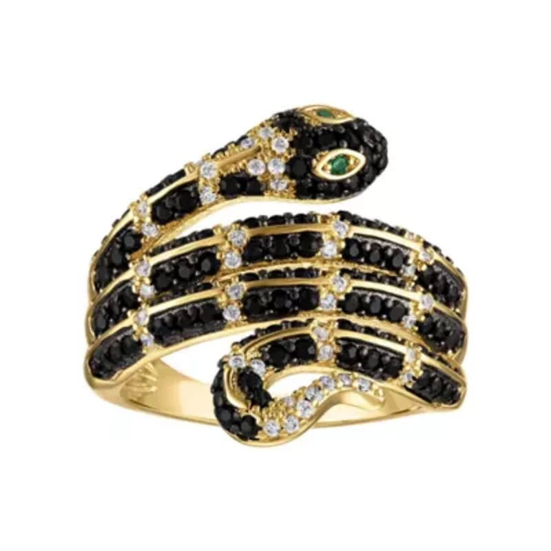 Lab Created Gold Plated Cz Snake Ring