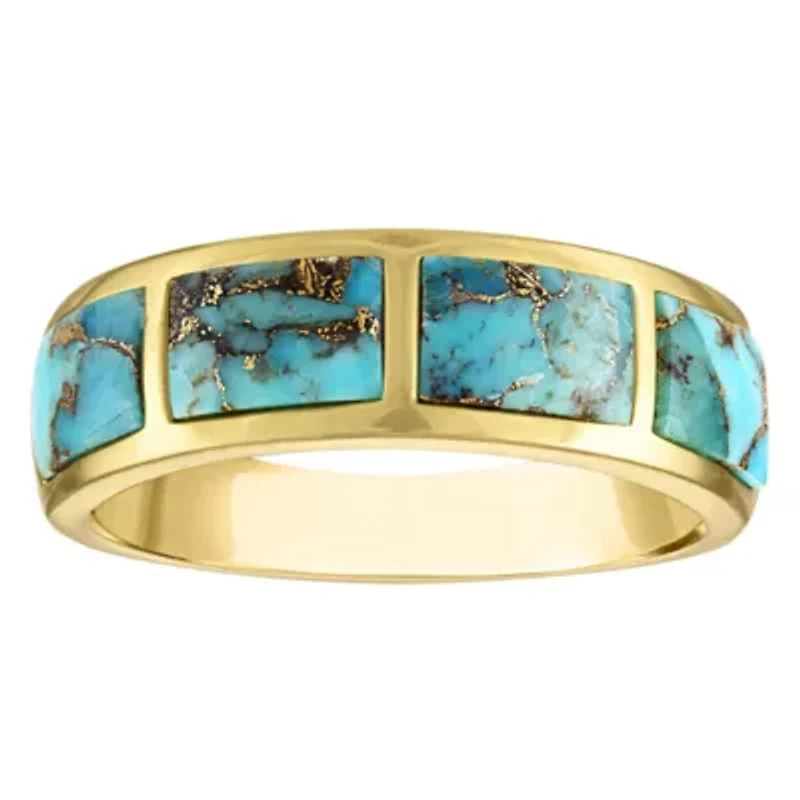 Gold Plated Sterling Silver Copper Turquoise Ring