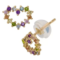 Lab Created 14K Gold Children's Cubic Zirconia Earrings