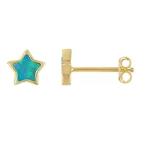 Gold Plated Silver Cr Opal Star Earrings