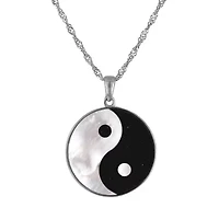 Sterling Silver Black Onyx Ying Yang Pendant