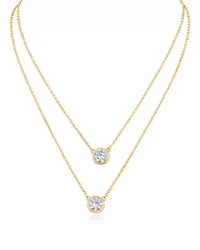 Layed Round CZ Bezel Necklace