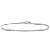 2mm Herringbone Chain Anklet in Sterling Silver