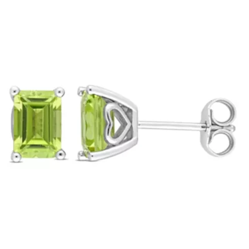 Peridot Stud Earrings in Sterling Silver