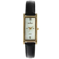 Peugeot Women 36x18mm Watch Glossy Black Leather Strap
