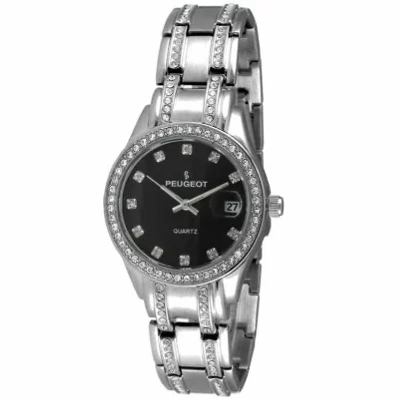 Womens Luxury Status Silver Swarovski Crystal Bracelet Watch