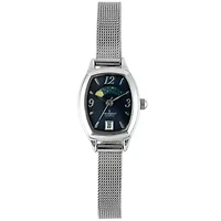Peugeot Women's Blue Dial  Sun Moon Watch 30x20mm Calendar Mesh Bracelet
