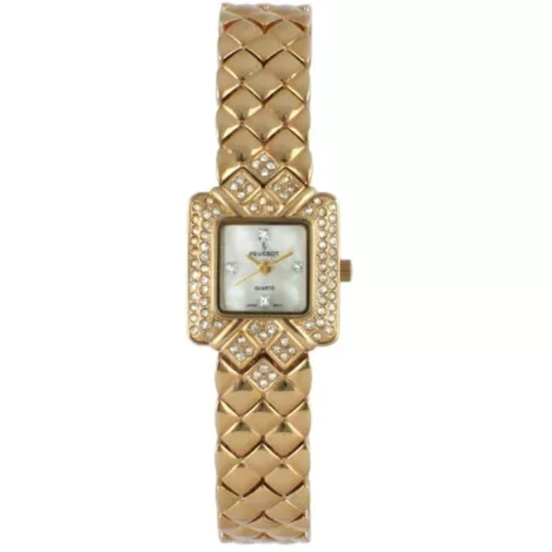 Women's Gold Bracelet Watch with Swarovski Crystal Bezel