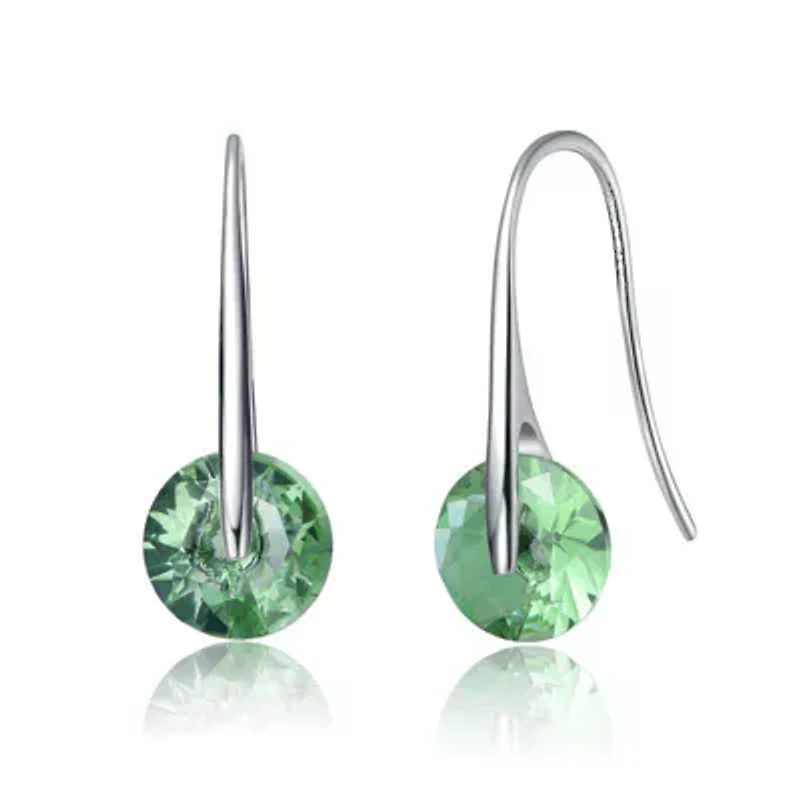 Lab Created Stylish Modernised Solitaire Drop Earrings
