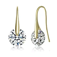 Lab Created Sterling Silver with Clear Cubic Zirconia Stylish Party Hook Earrings