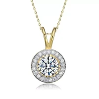Lab Created Clear Cubic Zirconia Round Solitaire Pendant Necklace