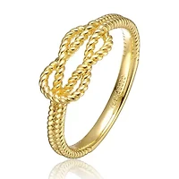 Lab Created Twisted Rope Design with Interlocking Loops Statement Ring