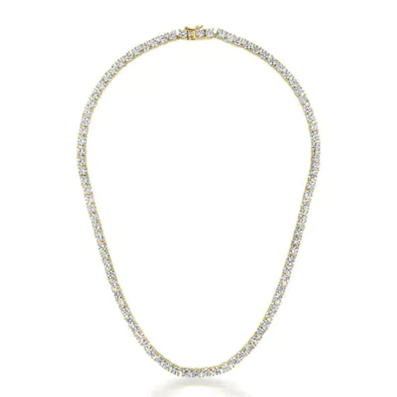 Lab Created Sterling Silver with Clear Cubic Zirconia 4MM Tennis Necklace