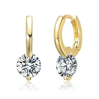 Lab Created Rozzato Clear Moissanite Drop Hoop Earrings