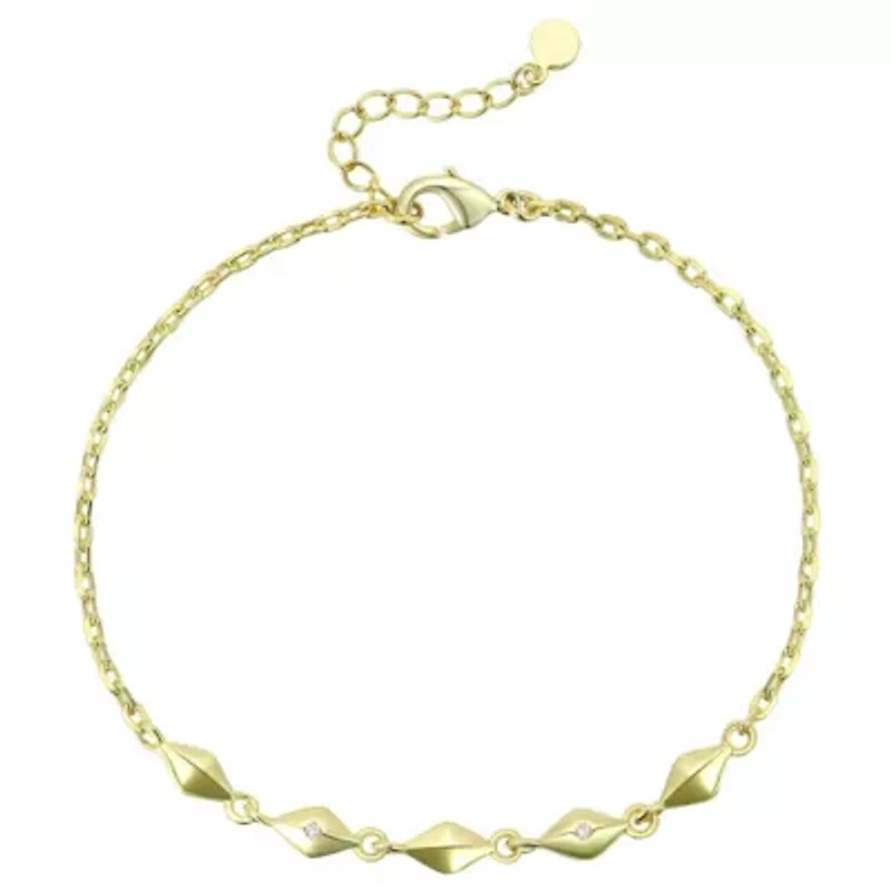 Lab Created 14K Gold Plated Adjustable Bracelet for Teens
