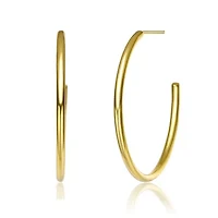 Lab Created 14K Gold Plated Large Open Hoop Earrings