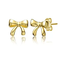 Kids 14K Gold Plated Tiny Ribbons Stud Earrings