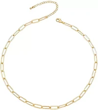 Lab Created 14K Gold Plated Cable Link Chain Adjustable Necklace for Kids/Teens