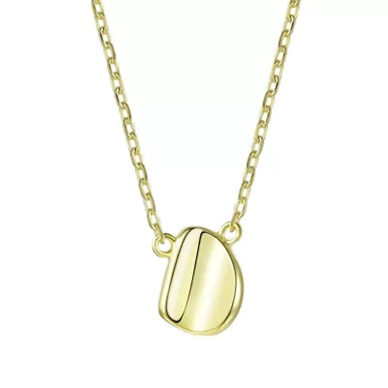 Lab Created 14K Gold Plated Assymetrical Necklace for Kids/Teens
