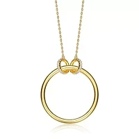 Lab Created 14K Gold Plated Hollow Circle Pendant Necklace