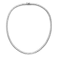 Lab Created Flawless Tennis Necklace with Round Shape Cubic Zirconia
