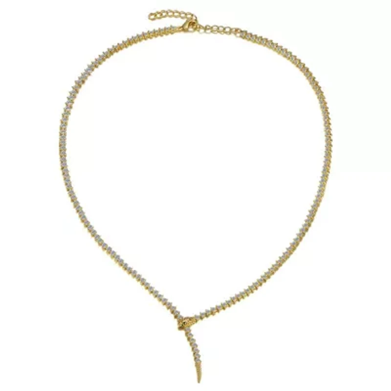 Lab Created Rozzato 14K Gold Plated with Cubic Zirconia Coiled Snake Tennis Chain Necklace