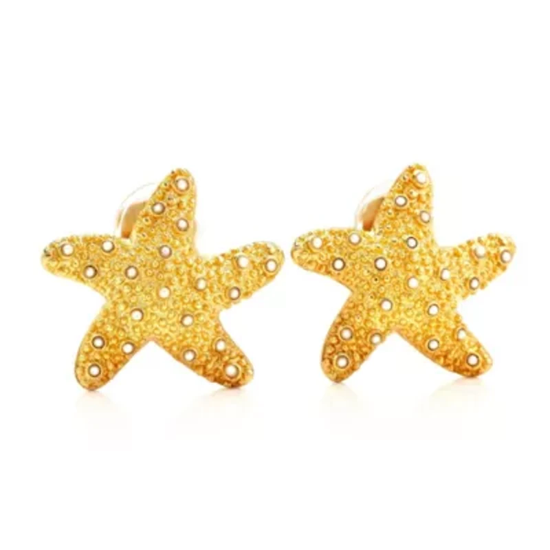 Pearl Starfish Clip-On Earrings
