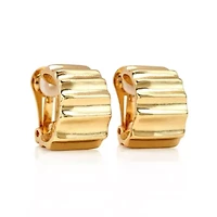 Ribbed Hoop Clip-On Earrings