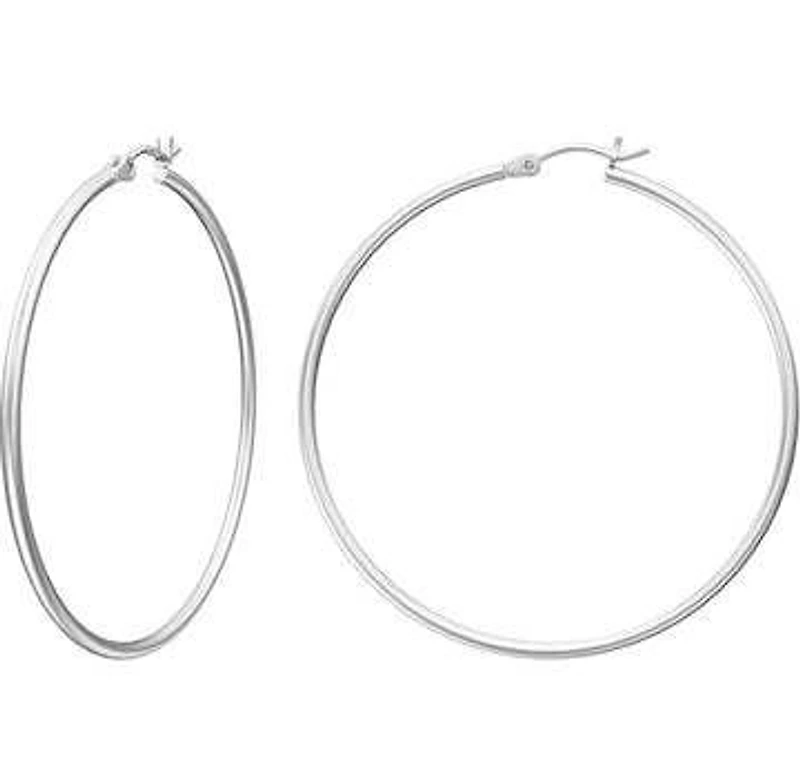 Solid Sterling Silver 925 Large 50MM Hoops