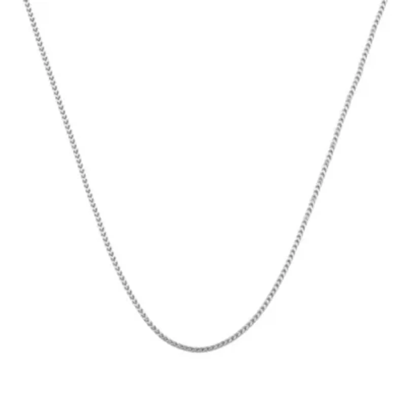 Sterling Silver 925 Round Franco Chain 1.7MM, 20, Square Box Chain Necklace, Italian Made Sterling Silver 925 Unisex Chain