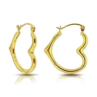 The Hanging Heart Gold Hoop Earrings