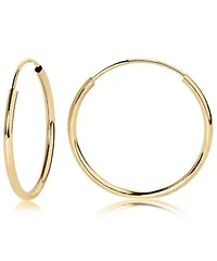 14K Yellow Gold Small Endless Hoop Earrings 14mm