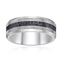 Men's Stainless Steel Ring with Titanium Inlay