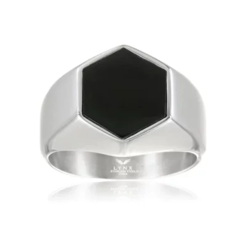 Stainless Steel Black Onyx Ring