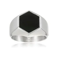 Stainless Steel Black Onyx Ring
