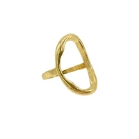 14k Gold Plated Open Hammered Oval Ring
