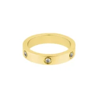 Tarnish Resistant 18k Gold Plated Pave Eternity Band Ring