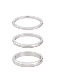 Tarnish Resistant Silver Stacking Band Set