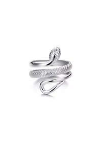 Tarnish Resistant Silver Curvy Snake Ring