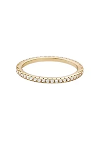 14k Gold Vermeil .925 Sterling Silver CZ Eternity Band Ring