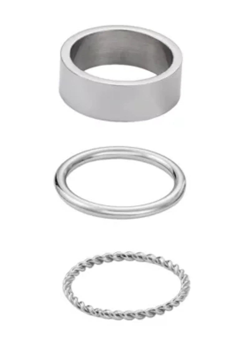 Tarnish Resistant Silver 3-Ring Set