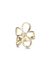 Gold Plated Flower Outline Ring