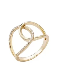 14k Gold Vermeil .925 Sterling Silver CZ Tall Infinity Ring