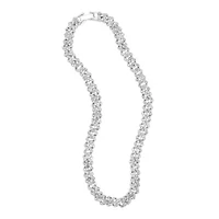 Silver Plated 10" 8mm Crystal Curb Chain Anklet